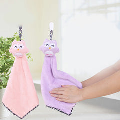 Owl Pattern Absorbent Microfiber Hand Towel