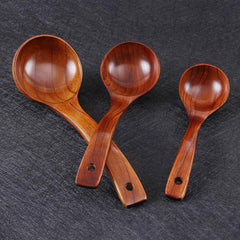 Natural Wood Long Handled Ladle