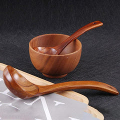 Natural Wood Long Handled Ladle