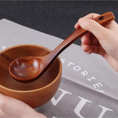 Natural Wood Long Handled Ladle